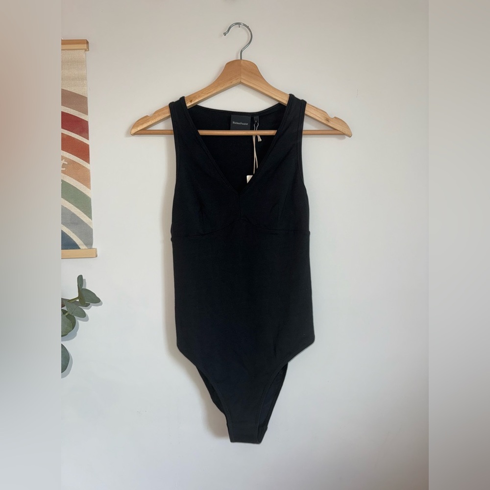 NWT Richer Poorer Black V-Neck Bodysuit size Small